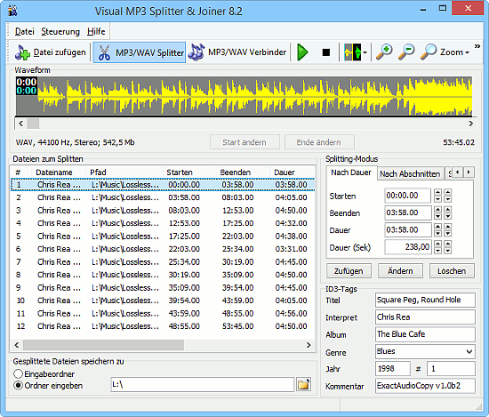 CUE in Visual MP3 Splitter & Joiner