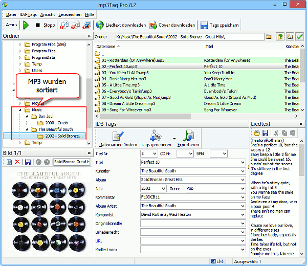 MP3 sind jetzt sortiert