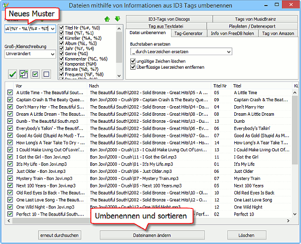 MP3 umbenennen und sortieren