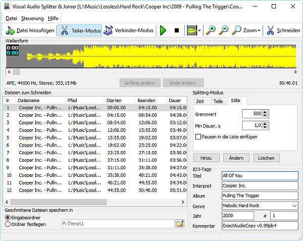 Visual Audio Splitter & Joiner 10