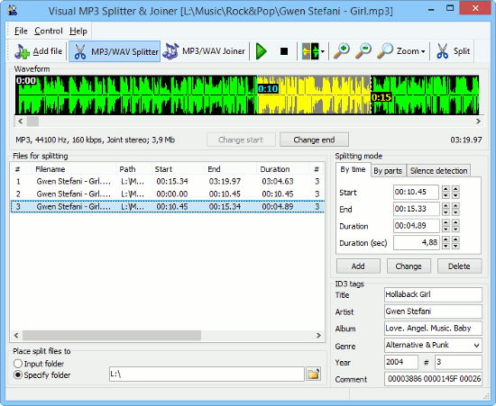 Visual MP3 Splitter & Joiner