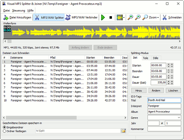 Visual MP3 Splitter