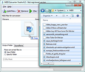 Drag and Drop midi files to convert