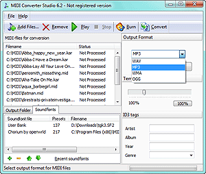 MIDI Converter Studio main window