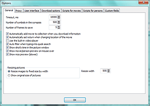 Movienizer settings