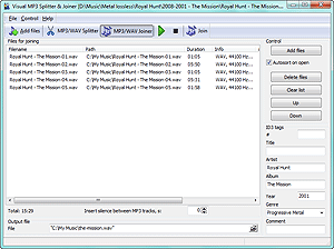 Visual MP3 Splitter & Joiner - join MP3 and WAV