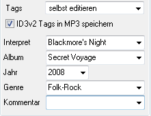 ID3-Tag-Felder ausfüllen
