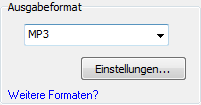 Ausgabeformat wählen