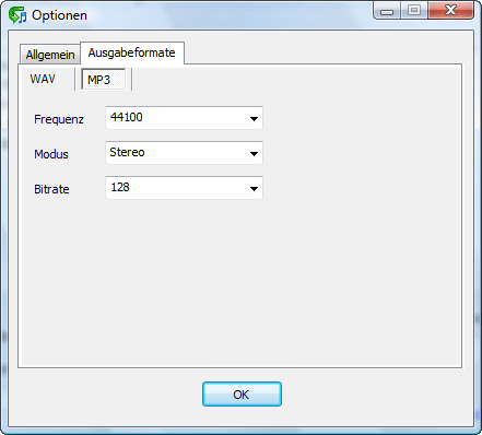 MP3 Parameter anpassen