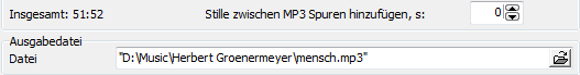 Stille zwischen MP3 Dateien beim Verbinden hinzufügen