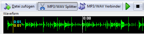 Spieler im MP3/WAV Splitter