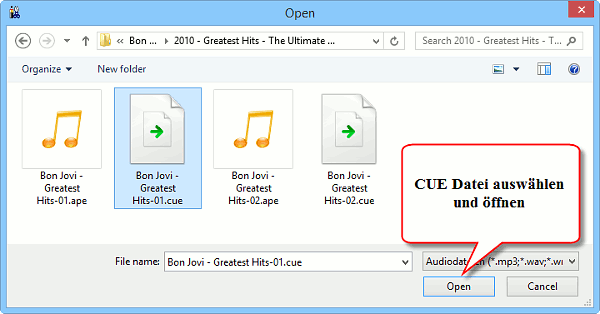 Ihre CUE öffnen