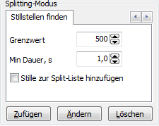 Splitting-Modus