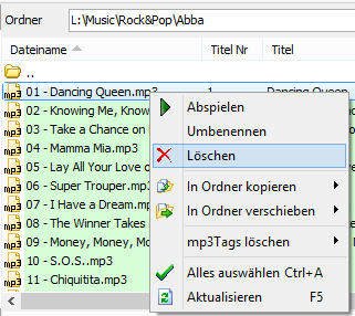 Dateien aus mp3Tag Pro entfernen