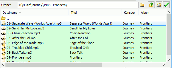 Audiodateien im Tag-Editor