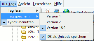 ID3v1 und ID3v2 speichern