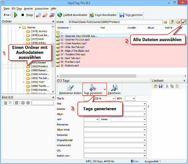 Lieder ohne Tags auswählen