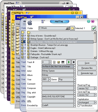 Skins of mp3Tag