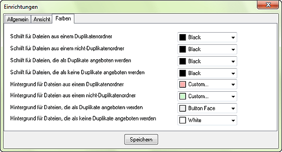 Farben für doppelte Dateien